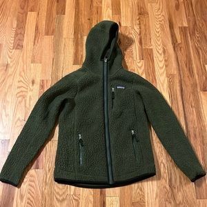 Zip Up Hooded Fleece Green